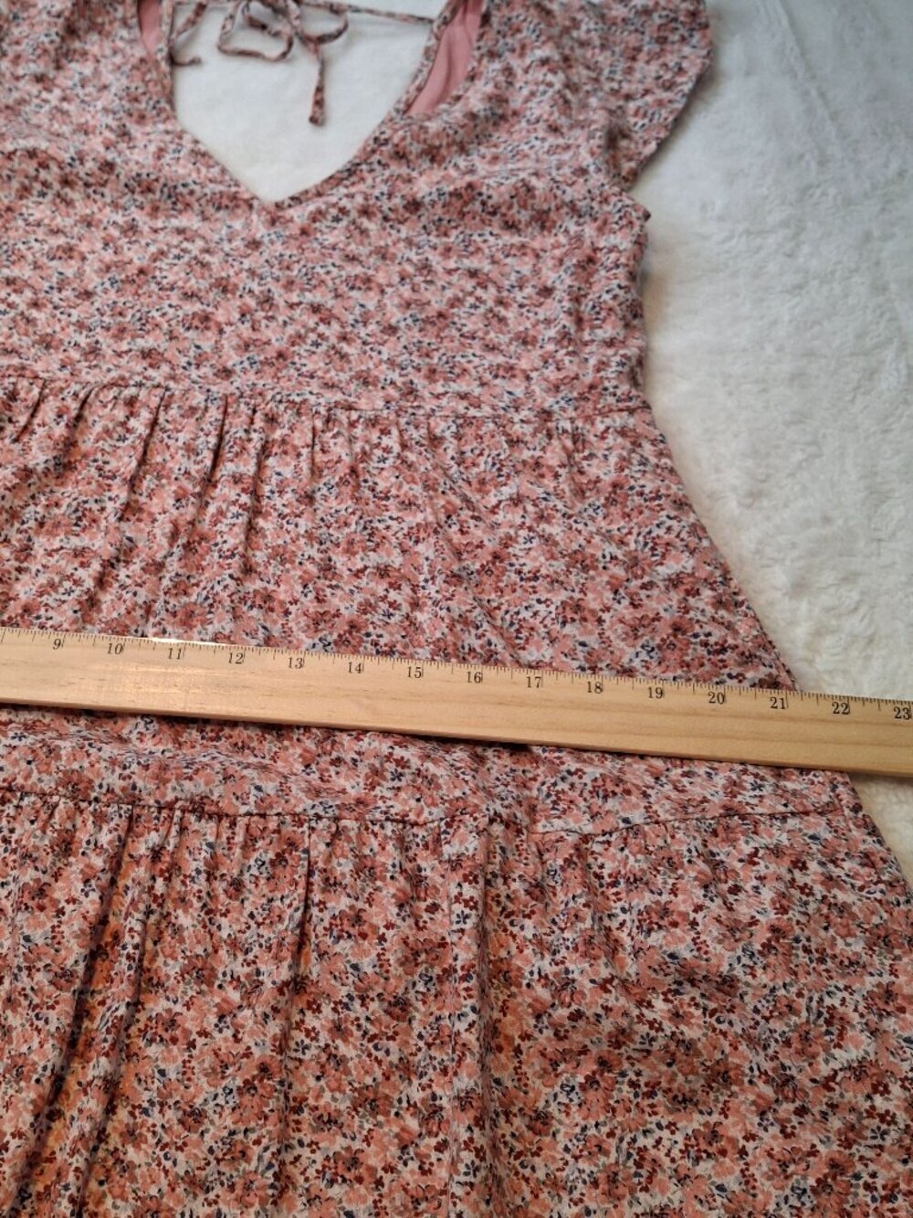 Abercrombie & Fitch Linen Blend Floral Dress Sz XS Sundress Cottagecore Coquette - Picture 12 of 13